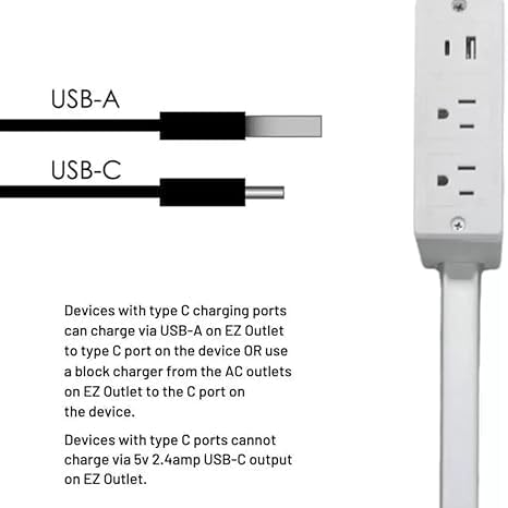 Generic 2 22"-27",Rotates 180.Use Electrical Outlet Extender Features USB-C,USB-A,and AC Electrical Outlet Extender