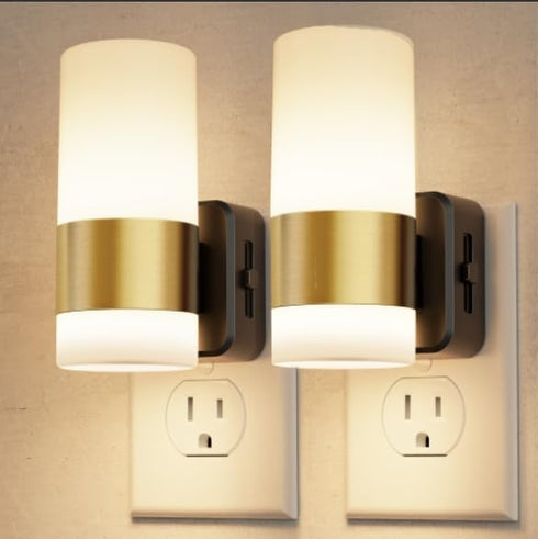 L LOHAS LED Dimmable Night Light 2 Pack, Dusk to Dawn Sensor,