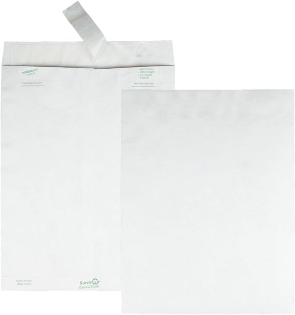 Quality Park Survivor Shipping Envelopes, 10" x 13", Strong DuPont Tyvek Material, Flap-Stik Peel and Seal Closure,