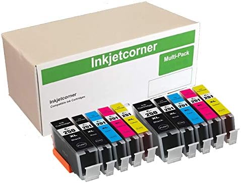 Inkjetcorner Compatible Ink Cartridges Replacement for PGI-250 CLI-251, 10 Pack for MG6420 MG5520 MG5522 MX722