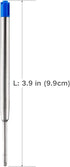 Blue Ink Refills (6pcs) - Replaceable Ballpoint Pens Refills, 1mm Medium Tip in Blue