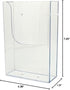 SOURCE ONE Deluxe Clear Acrylic Trifold Brochure Holder, Wide Wall Mount