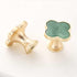 6 Pcs Green Clover Cabinet Knobs, Dresser Pulls, Cupboard Handles, Jewelry Box Drawer Wardrobe Door Handles
