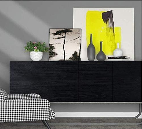 17.7"x118" Black Wood Peel and Stick Contact Paper Self Adhesive Wallpaper for Wall Countertop Cabinet Shelf Home
