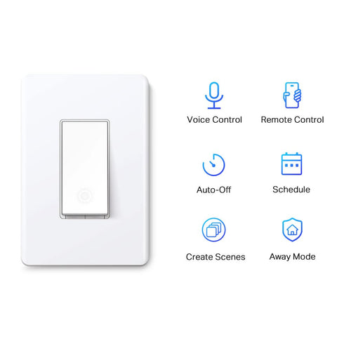 TP-Link Tapo Smart Light Switch, Single Pole, Neutral Wire Required, 2.4GHz Wi-Fi Light Switch Compatible with Alexa and Google Home, UL Certified, No Hub Required, White (Tapo S500)
