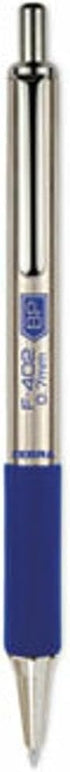 Zebra Pen F-402 Stainless Steel Retractable Ballpoint Ink Pens, 2-Pack, Blue Ink, 0.7mm Fine Point, Refillable