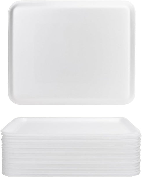 Hygloss White Foam Trays 9 x 11-Inch - Pack of 10 -
