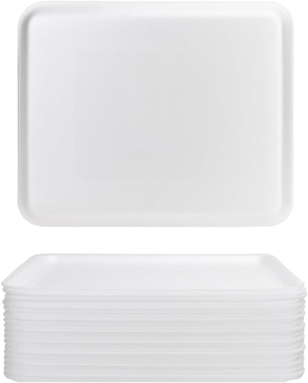 Hygloss White Foam Trays 9 x 11-Inch - Pack of 10 -