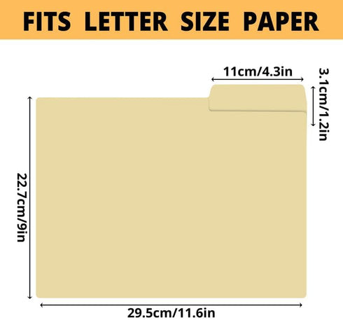 Three Leaf 12 Pack Manila Folder, 8.5 X 11, 1/3 Cut Tab, Pack of 1, Total 12 Count, 1/3-Cut Tabs in Left, Right, Center Positions,Letter Size.