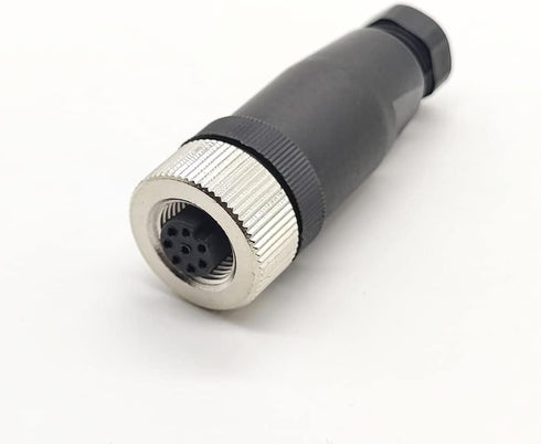 2Pcs M12 8 Pin Female Connector - 12mm Industrial Circular Connector Field Assembly Wireable Sensor IP67 A Code