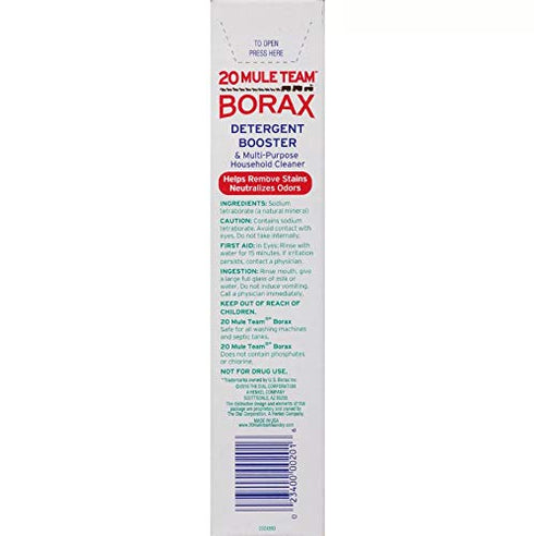 20 Mule Team 4Lbs 1Oz. (65 Oz) (Pack 1) Borax All Natural Laundry Booster & Multi-Purpose Household Cleaner