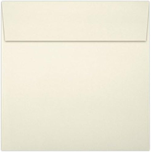 LUXPaper 7 x 7 Square Envelopes - 70 lb. Natural - 50 Pack for 6 3/4” x 6 3/4” Cards, Wedding Invitations