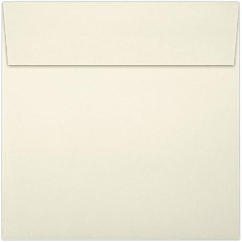 LUXPaper 7 x 7 Square Envelopes - 70 lb. Natural - 50 Pack for 6 3/4” x 6 3/4” Cards, Wedding Invitations
