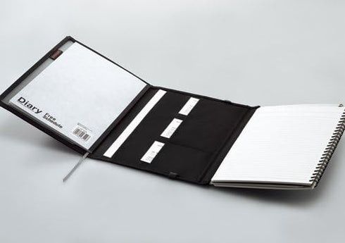 KOKUYO Systemic Cover Notebook, A5, B 6mm Ruled, 28 Lines, 50 Sheets, Twin Ring Edge, Black