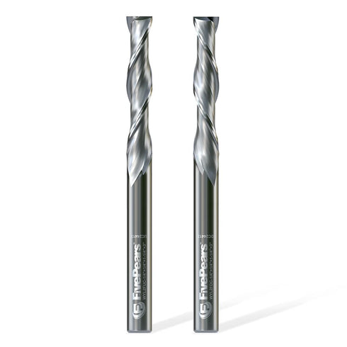 FivePears Up&Down Cut Spiral Router Bits Set for CNC, 1/4 inch Cutting Diameter and Length