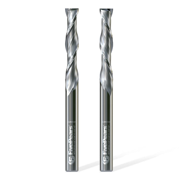FivePears Up&Down Cut Spiral Router Bits Set for CNC, 1/4 inch Cutting Diameter and Length
