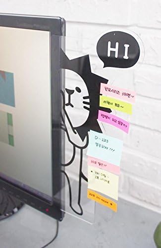 Notes Holder and Reminder Memo Board for Right Computer Monitors Screen, Acrylic Message Boards Memo Pads (LION)