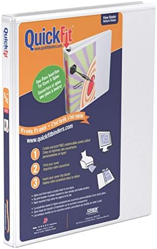 QuickFit View Binder, 5/8 Inch, Round Ring, White (88000)