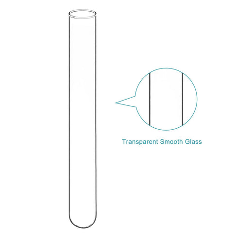 Stonylab Glass Test Tubes: Transparent Borosilicate Glass Round Bottom Test Tubes, 20 mm Diameter, 150 mm Length,