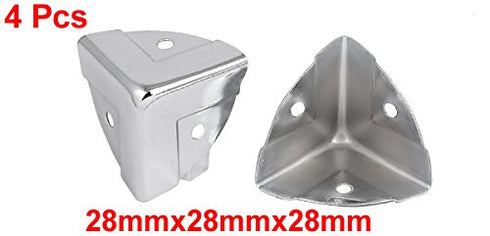 a16112200ux0568 28mmx28mmx28mm (Pack 4) uxcell Wooden Case Box Cabinet Iron Edge Corner Protectors Covers