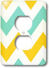 3dRose lsp_179797_6 Multicolor "Big Yellow and Teal Chevron Zig Zag Pattern 2 Plug Outlet Cover
