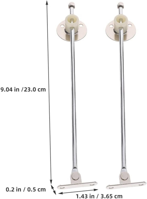 RUNROTOO 2pcs Metal Drop Leaf Supports Cabinet Hinges Lid Support for Flap Door Furniture with Damper for Kitchen
