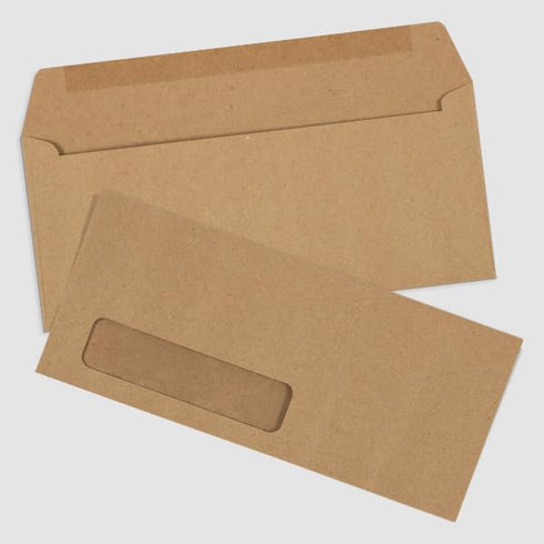LUXPaper #10 Business Window Envelopes, 4 1/8" x 9 1/2", Grocery Bag Brown, 70lb Text, 50 Qty