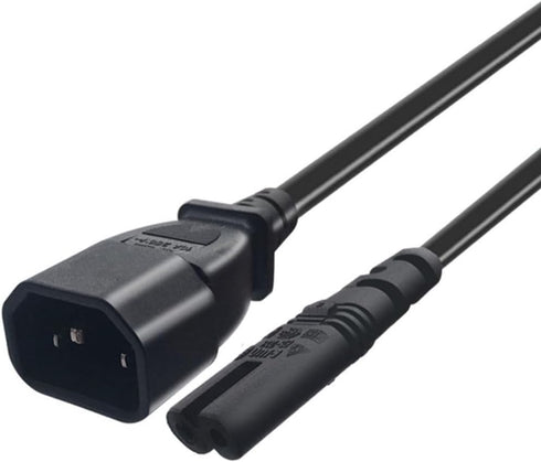 Strhowill 2m Short AC Power Cord, C14 Plug to C7 (Figure-8) Socket, 10A