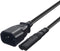 Strhowill 2m Short AC Power Cord, C14 Plug to C7 (Figure-8) Socket, 10A