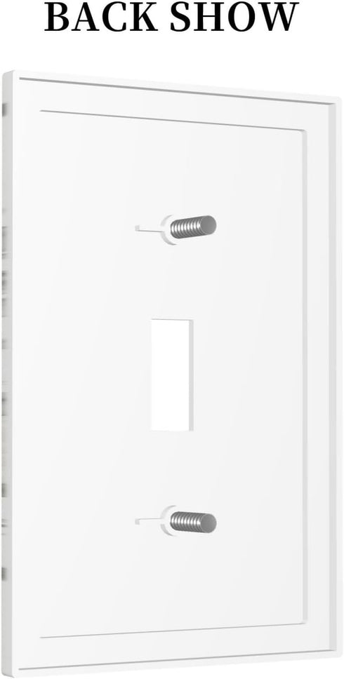 White Gray Eucalyptus Leaf Floral 1 Gang Light Switch Plate Cover for Electrical Switchplate Home Decor