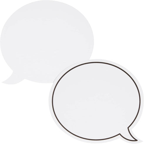 Juvale 48 Pack Dry Erase Speech Bubble Cutouts for Bulletin Boards, Classroom Teaching Supplies, Laminated