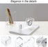 Office Desk Accessories Set - Acrylic Stapler Set with Staple Remover, Tape Holder, Pen Holder, Clips, and Staples
