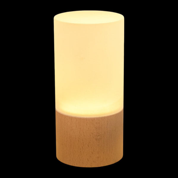 Uonlytech Japanese Style Solid Beech Wood LED Desk Lamp, USB Powered RGB