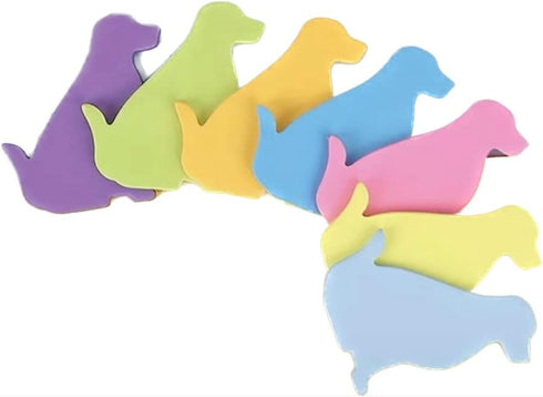 Dog Shaped Sticky Notes, 7 Bright Colorful Animal Sticky Memo Pads, 30 Sheets/Pad for Reminders