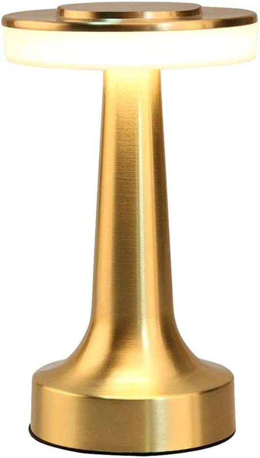 Portable LED Table Lamp - Touch Sensor, 3 Levels Brightness, Rechargeable Battery, Night Light for Kids Nursery, Gold