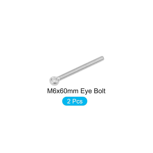 Shoulder Swing Lifting Bolt (M6x60mm) 2Pcs, 304 Stainless Steel Eye Bolts for Home Renovation
