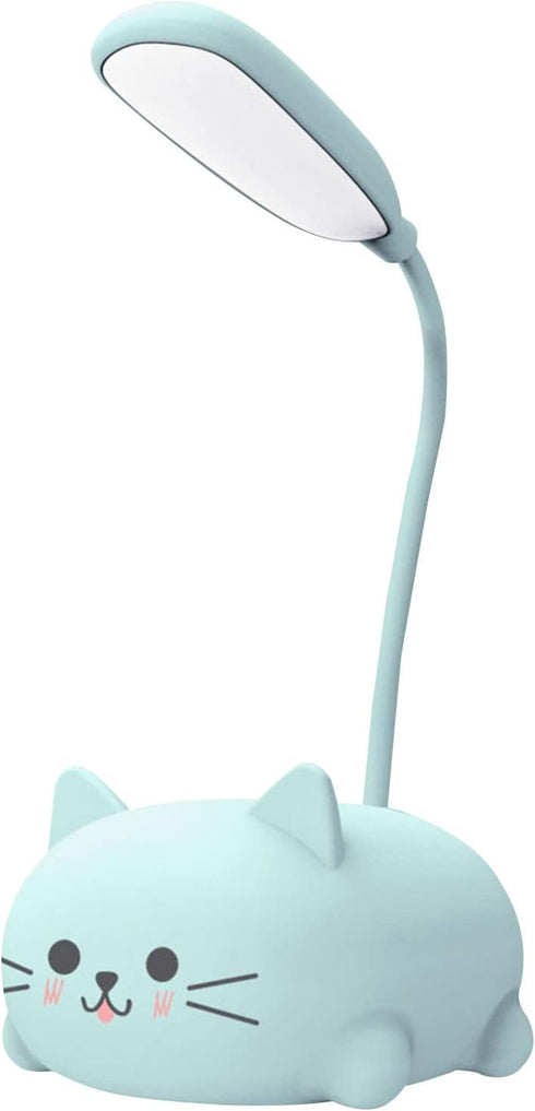 Hoghaki Cute Kids Desk Lamp, LED Desk Lamp for Kids, Cute Cat Lamp Desk Accessories, Flexible Gooseneck Eye-Care