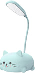 Hoghaki Cute Kids Desk Lamp, LED Desk Lamp for Kids, Cute Cat Lamp Desk Accessories, Flexible Gooseneck Eye-Care