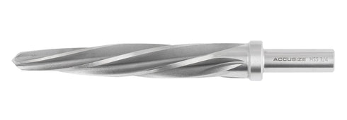 Accusize Industrial Tools HSS Spiral Flute Aligning Reamer, 3/4'' Cutting Diameter, 1/2'' Shank Diameter