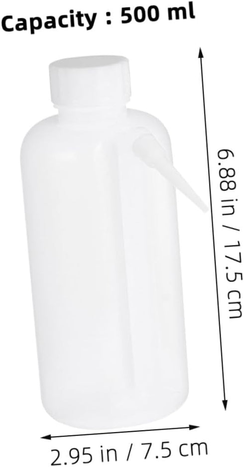 RUNROTOO 2pcs 500ml Wide Mouth Wash Bottles Reusable Portable Squeeze Bottles for Laboratory Chemicals and Body Wash