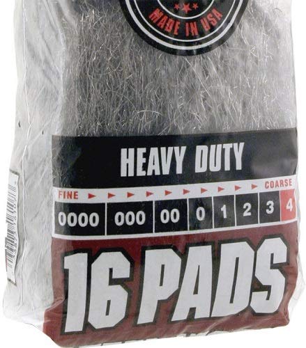 Homax #4 Extra-Course American Steel Wool Pad #4, 16-pack