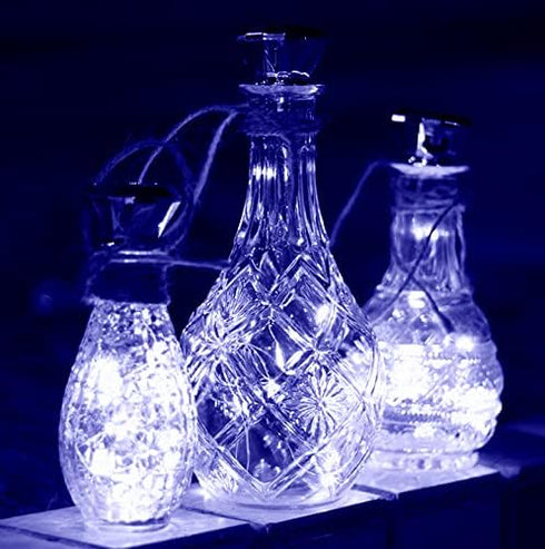 8 Pack 20 VOOKRY Solar Wine Bottle Lights with Cork LEDs Fairy Lights String Silver Wire Light