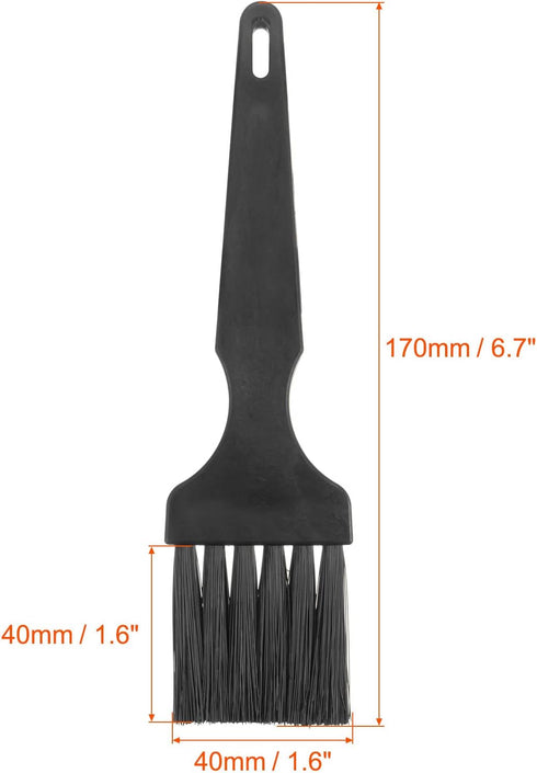 uxcell 4 Pcs Anti Static ESD Brush Plastic Handle Nylon Lab Cleaning Brushes for Electronics Keyboard PCB BGA Repair Soldering, 40x40mm Bristles