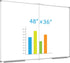JILoffice Magnetic Foldable White Board, 48" x 36", Dry Erase Whiteboard, Silver Aluminum Frame, Wall Mounted