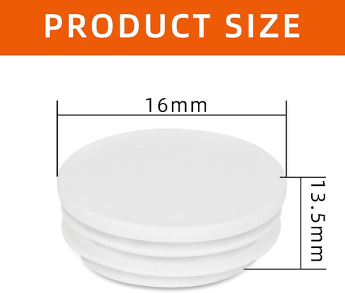 16mm (5/8 Inch) 10 MewuDecor Round Plastic Plug, Round White Plastic End Cap, Hardware Plugs, Pipe Tubing End Cap