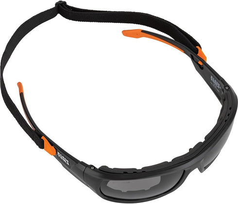 Klein Tools 60471 Safety Glasses, ANSI Z87.1+ Pro Full Frame Gasket Safety Glasses with Gray Lens, UV Protection