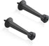 HOME MASTER HARDWARE Heavy Duty 3 in Solid Rigid Door Stop, Matte Black 2 Pack with Rubber Tip