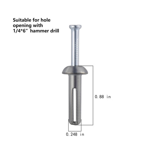 1/4x3/4"Hammer Drive Nail in Anchor (50 per Box) cement hammering anchors