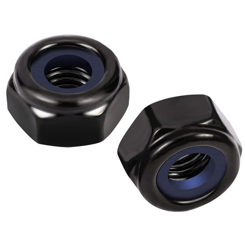 MewuDecor #8-32 Nylon Insert Hex Lock Nuts Locknuts, 304 Stainless Steel 18-8, Black