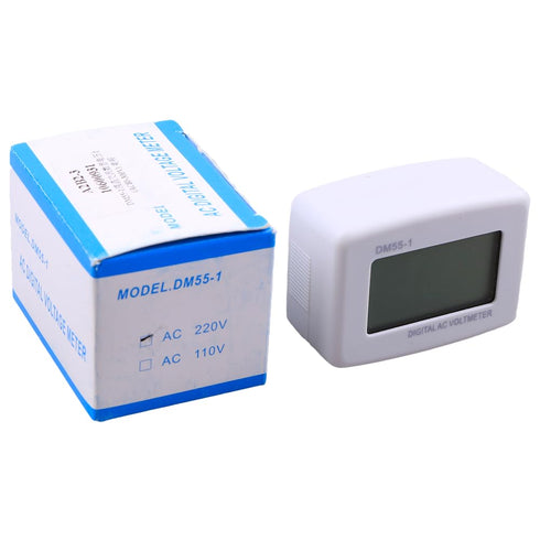 Generic DM55-1 Blue LCD Digital Voltage Meter Voltmeter LED AC 100-300V with US Plug